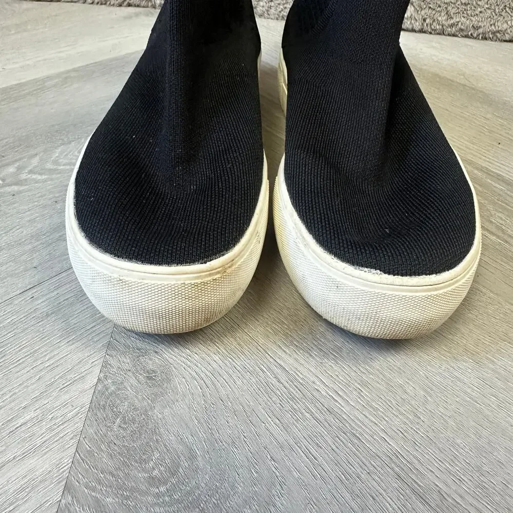 Cushionaire Shoes Ruby Black Pull On Knit Sock Sneaker High Top Women's 8 8M
